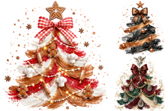 Christmas Tree PNG Bundle, Watercolor Holiday Clipart Product Image 2