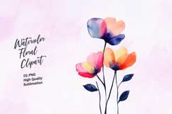 Abstract watercolor flower clipart sublimation Product Image 1