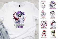 Halloween Ghost Wine Sublimation PNG Clipart Bundle Product Image 2