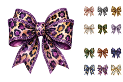 Leopard Print Bow Sublimation PNG Bundle Product Image 2