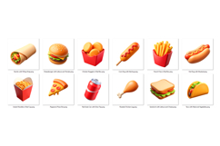 Fast Food PNG Clipart Set 12 Items for Sublimation &amp; Print Product Image 2