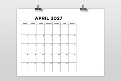 2027 Small Number Simple 8.5x11 Inch Calendar Product Image 2