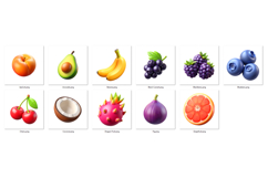 Fruits PNG Clipart Set 11 Items for Sublimation &amp; Print Product Image 2