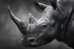 Majestic Rhino Portrait Realistic Wildlife Art Background Product Image 1