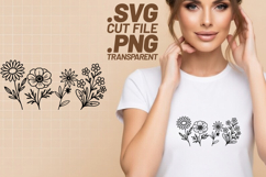 4x Floral SVG Wildflower Poppy Border Cricut PNG EPS Product Image 4