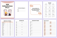 2026 Online Business Planner Canva Template Product Image 2