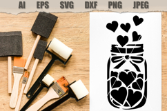 Stencil Jar with hearts Product Image 2