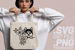4x Dog Corner Floral Husky Yorkie Collie SVG Cut Files Shirt Product Image 3
