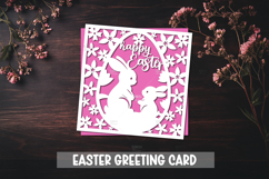 Happy Easter paper cut greeting card I Cameo Cricut Product Image 1