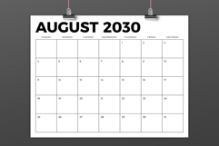 2030 8.5 x 11 Inch Bold Sans Serif Calendar Template Product Image 3