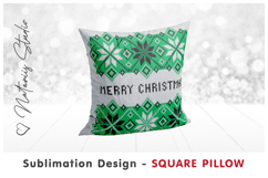 2 Cozy Christmas Knitted Designs - Sublimation Square Pillow Product Image 2