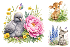 Watercolor Farm Animal Clipart Bundle Product Image 2