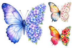 Watercolor Floral Butterfly Clipart Bundle Product Image 2
