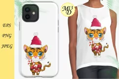 Cute cartoon tiger with beautiful eyes, Year of Tiger 2022 Product Image 2