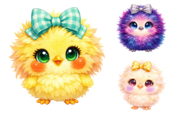 Fluffy Baby Chick Clipart Bundle Product Image 2