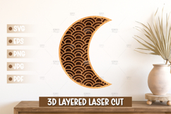 3D Moon Wall Art SVG - Moon Laser cut, Baby Room Home Decor Product Image 1
