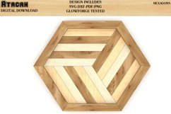 Hexagon Tray SVG file, Wooden Wall Decor laser cut template Product Image 4