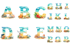 Summer Beach Alphabet Letters PNG Bundle Product Image 2
