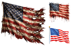 Distressed American Flag Watercolor PNG Product Image 2