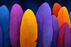 Vibrant Colorful Feathers Texture Decorative Art Background Product Image 1