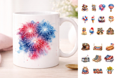 Watercolor 4th of July Clipart Bundle Product Image 2