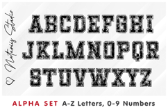 2 Distressed Grunge Alpha Sets. Letters Numbers Clipart. Product Image 2