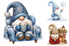 Christmas Gnome Clipart Bundle, Holiday Watercolor PNG Product Image 3