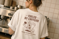 Retro Coffee T-Shirt Cartoon Design Product Image 2