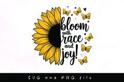 Sunflower with positive quote and butterflies svg design Product Image 1