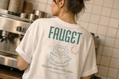 Heart Steam Coffee Retro T-Shirt Design Product Image 2