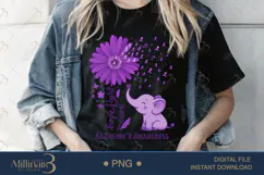 Alzheimer’s Awareness Hope Fight Cure PNG ,Purple Ribbon PNG Product Image 2