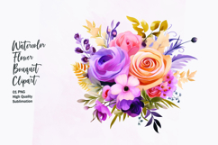 Watercolor Floral bouquet clipart sublimation Product Image 1