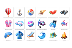 Summer PNG Clipart Set 30 Items for Sublimation and Print Product Image 2