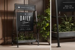 Sidewalk Café Planter Sign Mockup Product Image 2