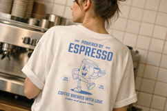 Powered by Espresso Retro T-Shirt Design Product Image 2