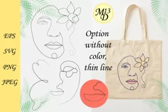 Abstract Female Face Flower Line Art, SVG, PNG, EPS Product Image 2