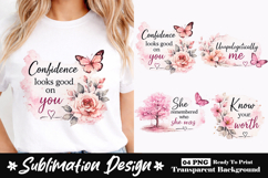 Watercolor butterfly with positive quotes sublimation design Product Image 1