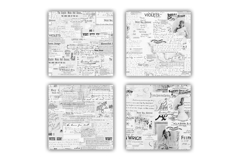 Seamless Vintage Backgrounds, Black &amp; White Digital Paper Product Image 2