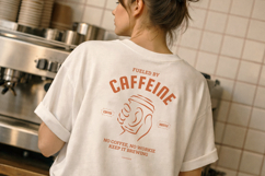 Caffeine Hustle Retro T-Shirt Design Product Image 2