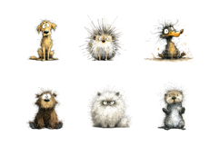 Quirky Watercolor Animal PNG Bundle Product Image 2