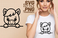4x Owl Pony Hedgehog Sloth Peek SVG Cut Files Shirt Design Product Image 3