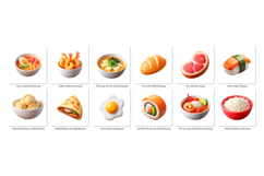 Asian Food PNG Clipart Set 12 Items for Sublimation &amp; Print Product Image 2