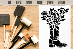 Stencil Cowboy Boot Flower Product Image 2