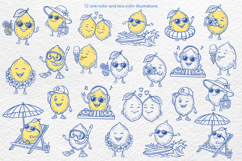 Whimsical Citrus Summer Lemon Clipart 24 Hand-Drawn Product Image 2