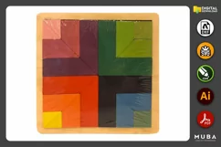 Tangram Laser Cut Kids Puzzle, Jigsaw Puzzle Svg, Laser Cut Product Image 2