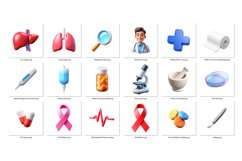 Medical PNG Clipart Set 30 Items for Sublimation and Print Product Image 2