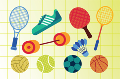 Sport Equipment Clipart Set - 10 Editable Vector Icons Product Image 2