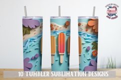 3D Sublimation Tumbler wrap Summer landscape v2 bundle Product Image 3