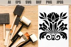 Stencil Elegant Floral Ornament Product Image 2