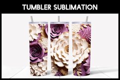 9 3D Violet Tumbler Sublimation |3D Flowers Tumbler Wrap Product Image 3